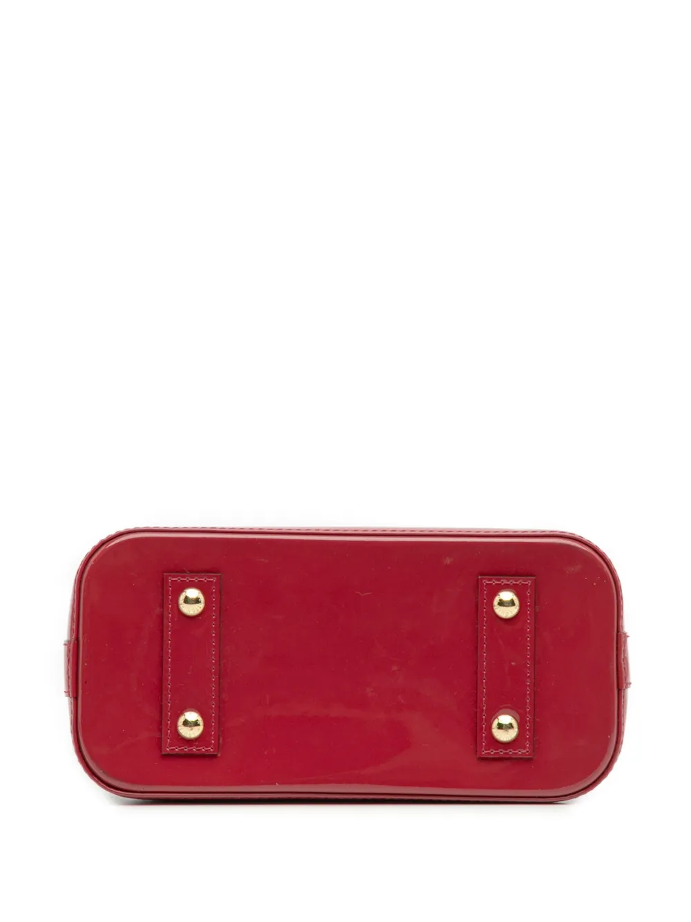 Pre-owned Louis Vuitton 2014 Monogram Vernis Alma Bb Satchel In Red