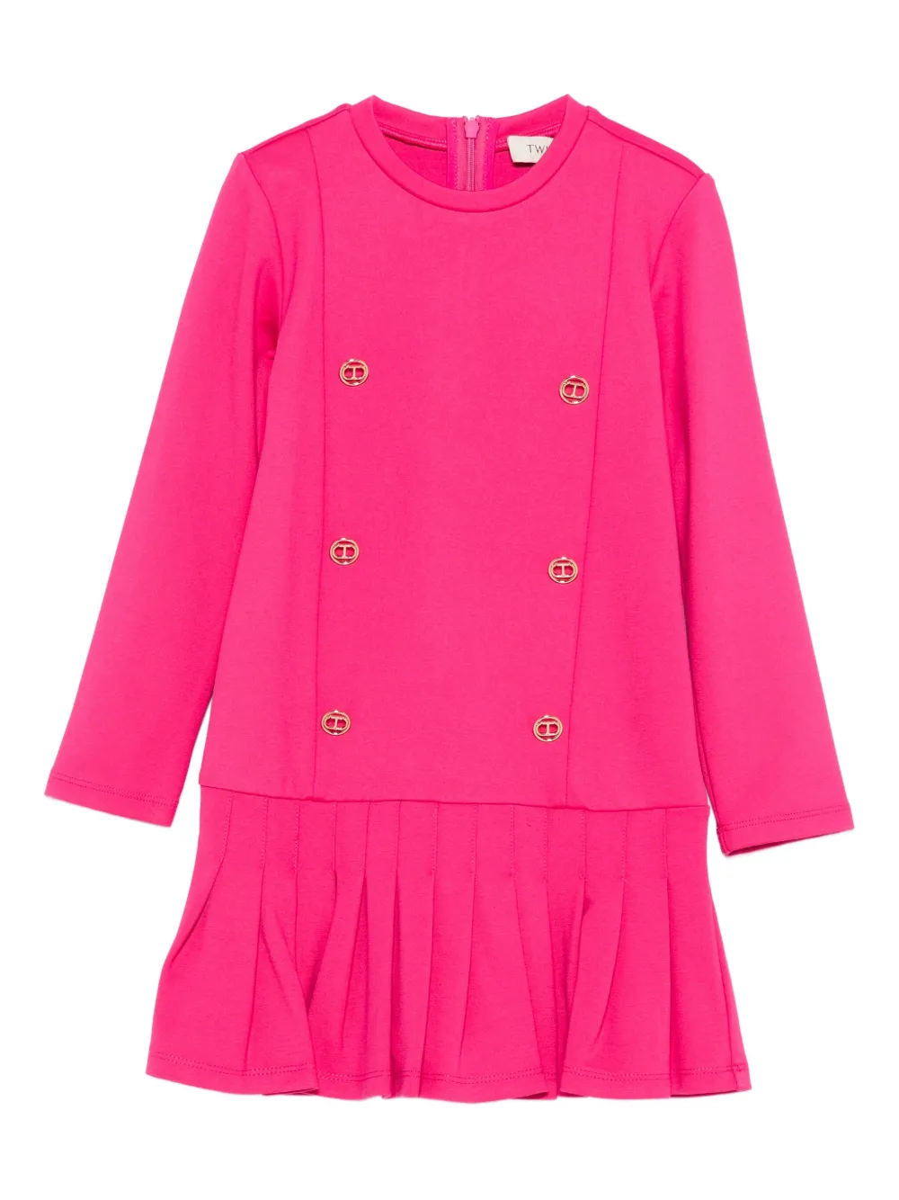 Twinset Button-embellished Dress In Pink