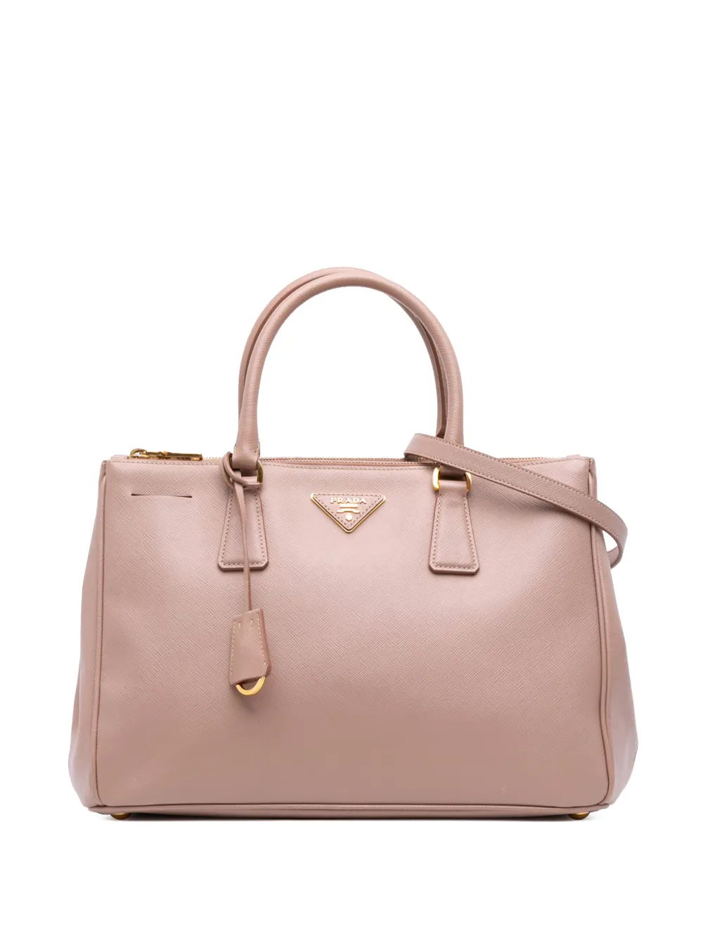 Prada Pre-Owned 2010-2025 ミディアム サフィアーノ ルクス ガレリア ダブルジップ サッチェルバッグ - ピンク Prada Pre-Owned 2010-2025 ミディアム サフィアーノ ルクス ガレリア ダブルジップ サッチェルバッグ - ピンク