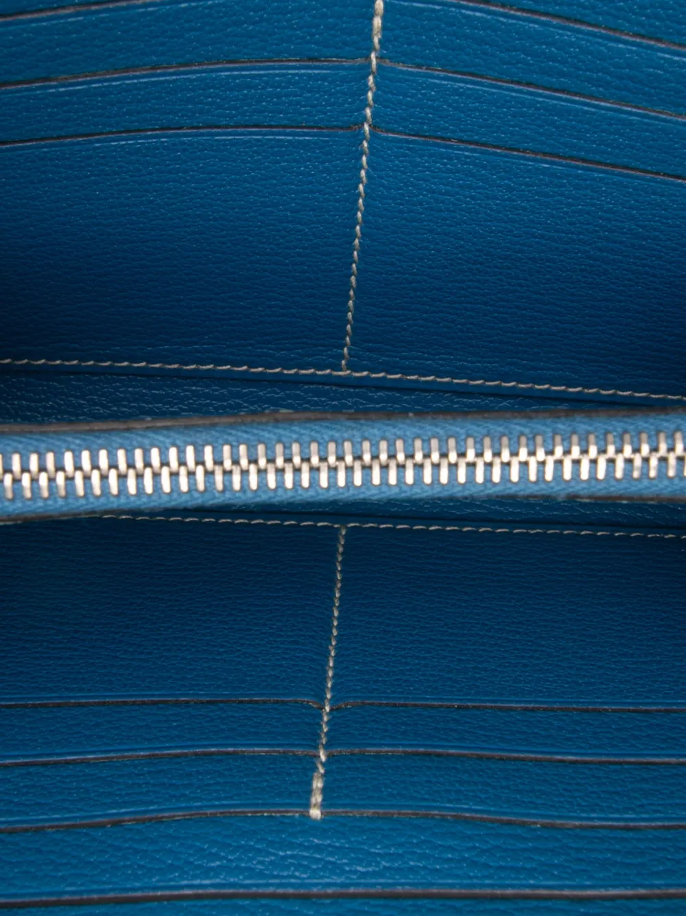 Pre-owned Hermes 2012 Epsom Kelly Longue Wallet Long Wallets In Blue