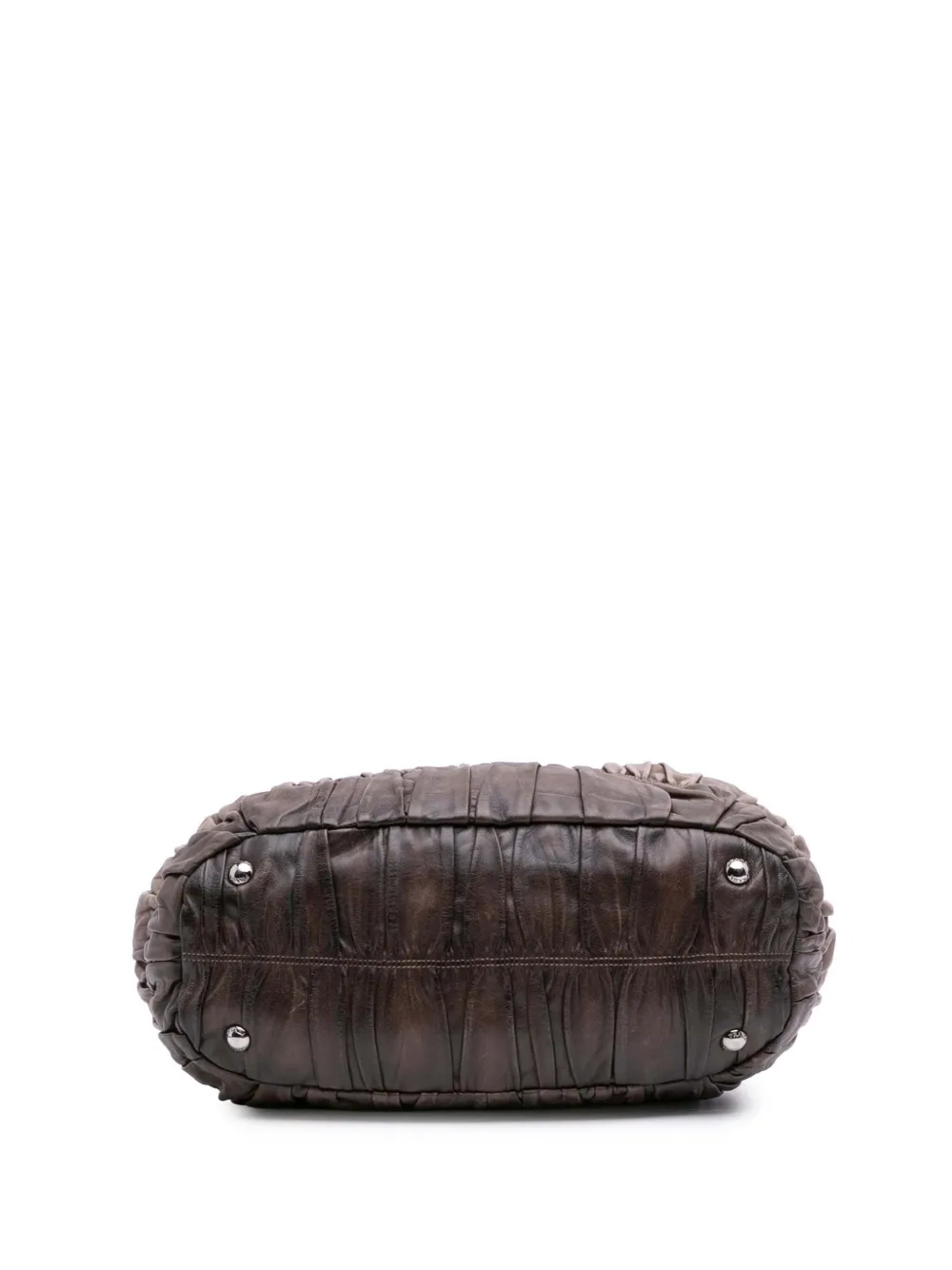 Pre-owned Prada 2000-2025 Nappa Gaufre Ombre Satchel In Gray