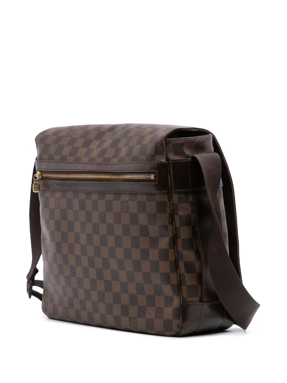 Pre-owned Louis Vuitton 2008 Damier Ebene Bastille Crossbody Bag In Brown