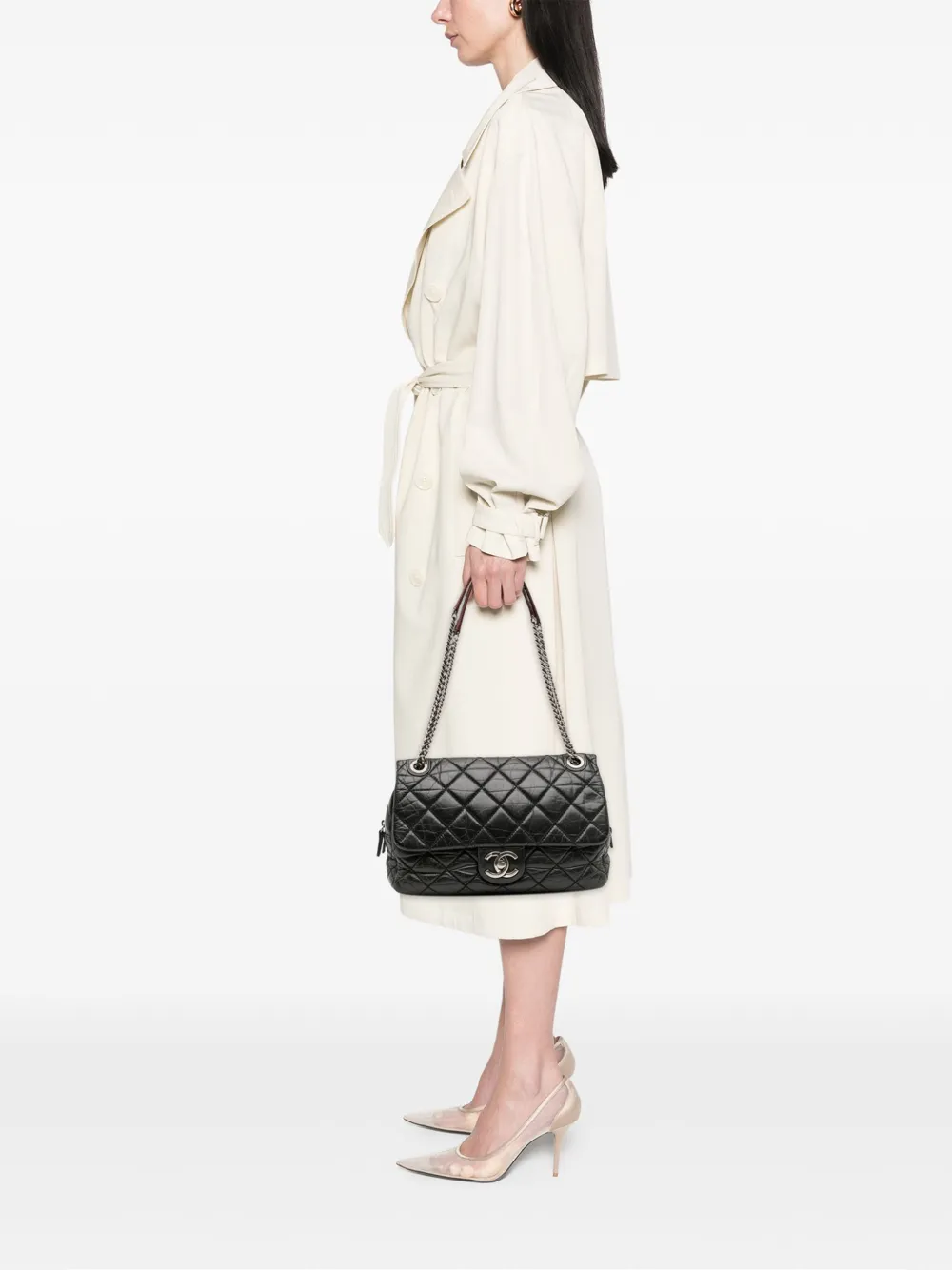 CHANEL Pre-Owned 2013-2014 Jumbo Quilted Aged Calfskin Portobello Flap shoulder bag | Pre-Owned | Image 2