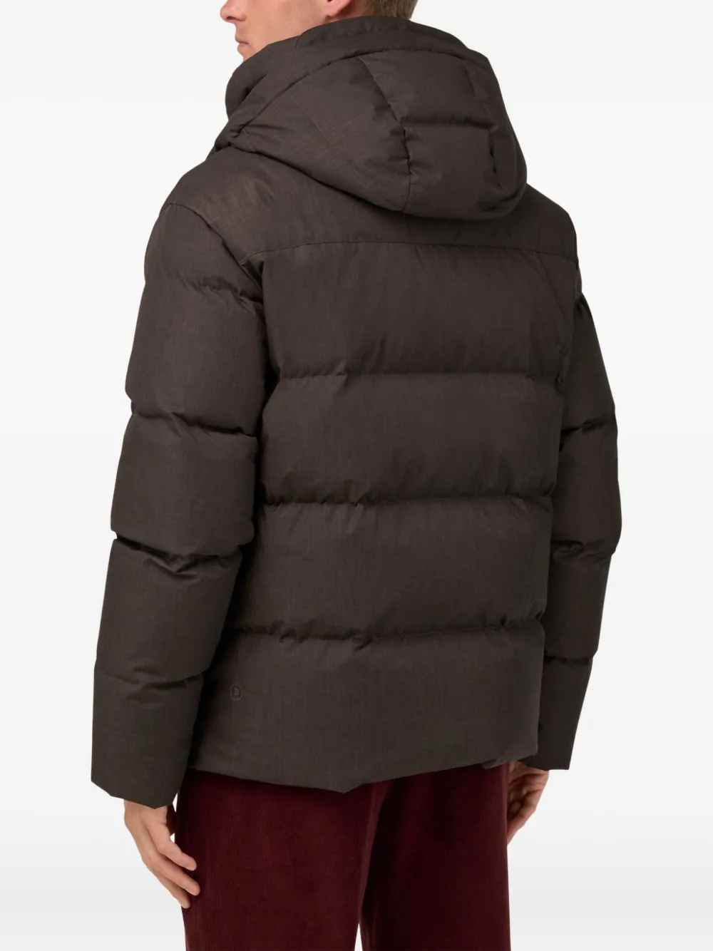 Boggi Milano Bomber Jacket In Technical Fabric With Goose Down In Brown