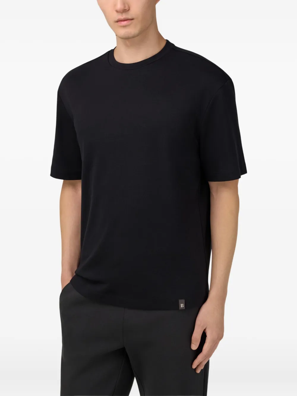Boggi Milano T-shirt met ronde hals Zwart