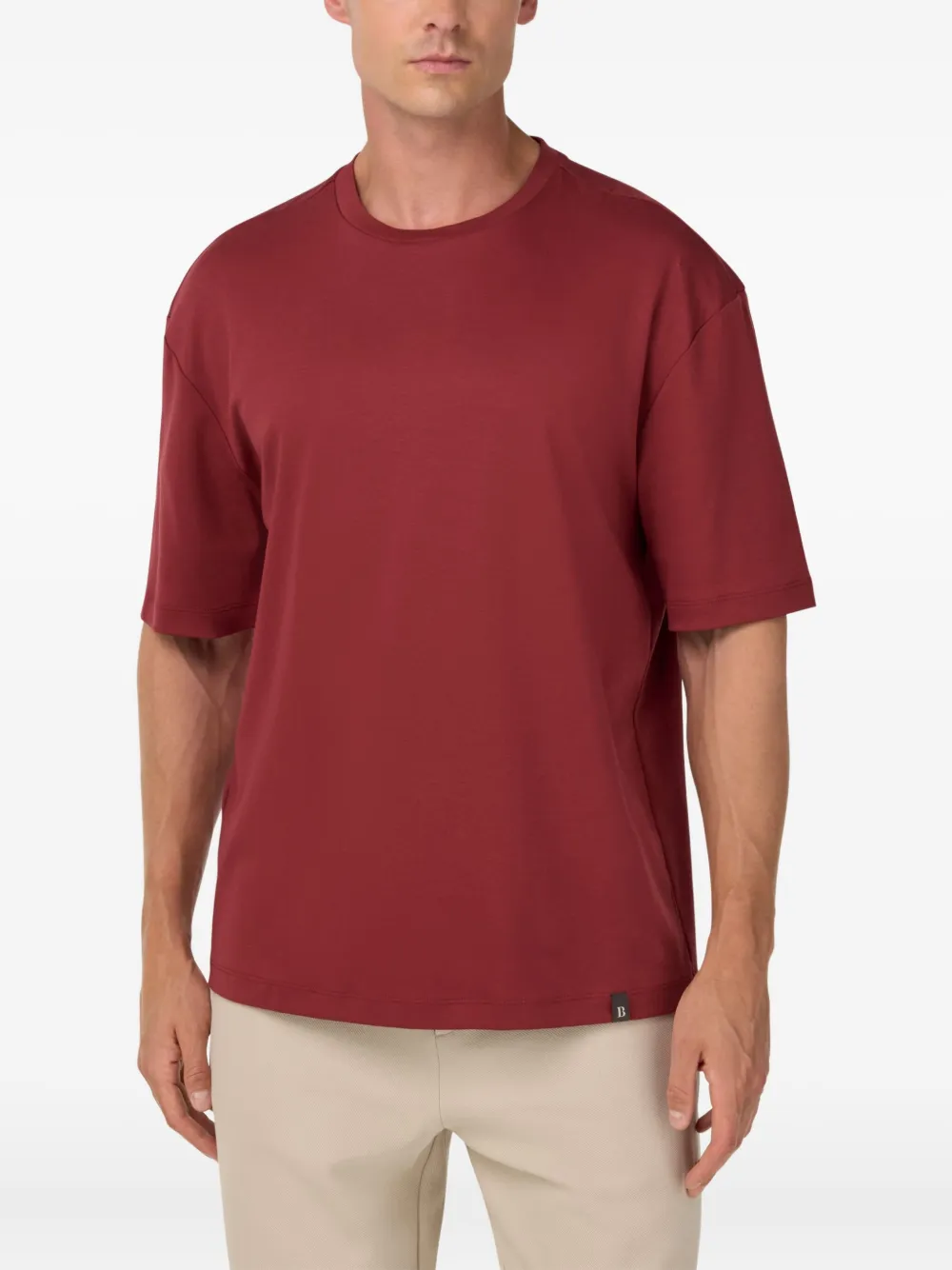 Boggi Milano T-shirt met ronde hals Rood
