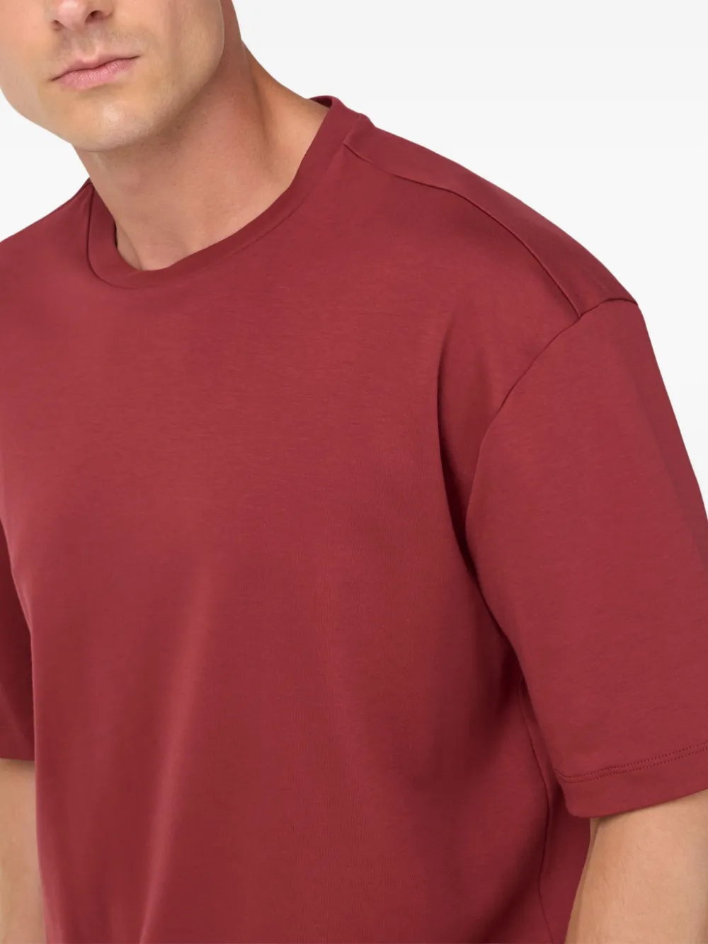 Boggi Milano T-shirt met ronde hals Rood
