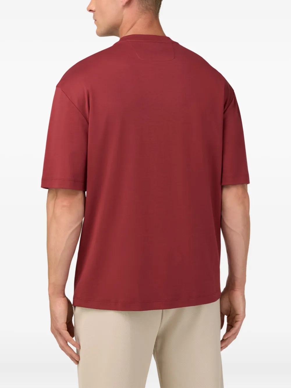 Boggi Milano T-shirt met ronde hals Rood
