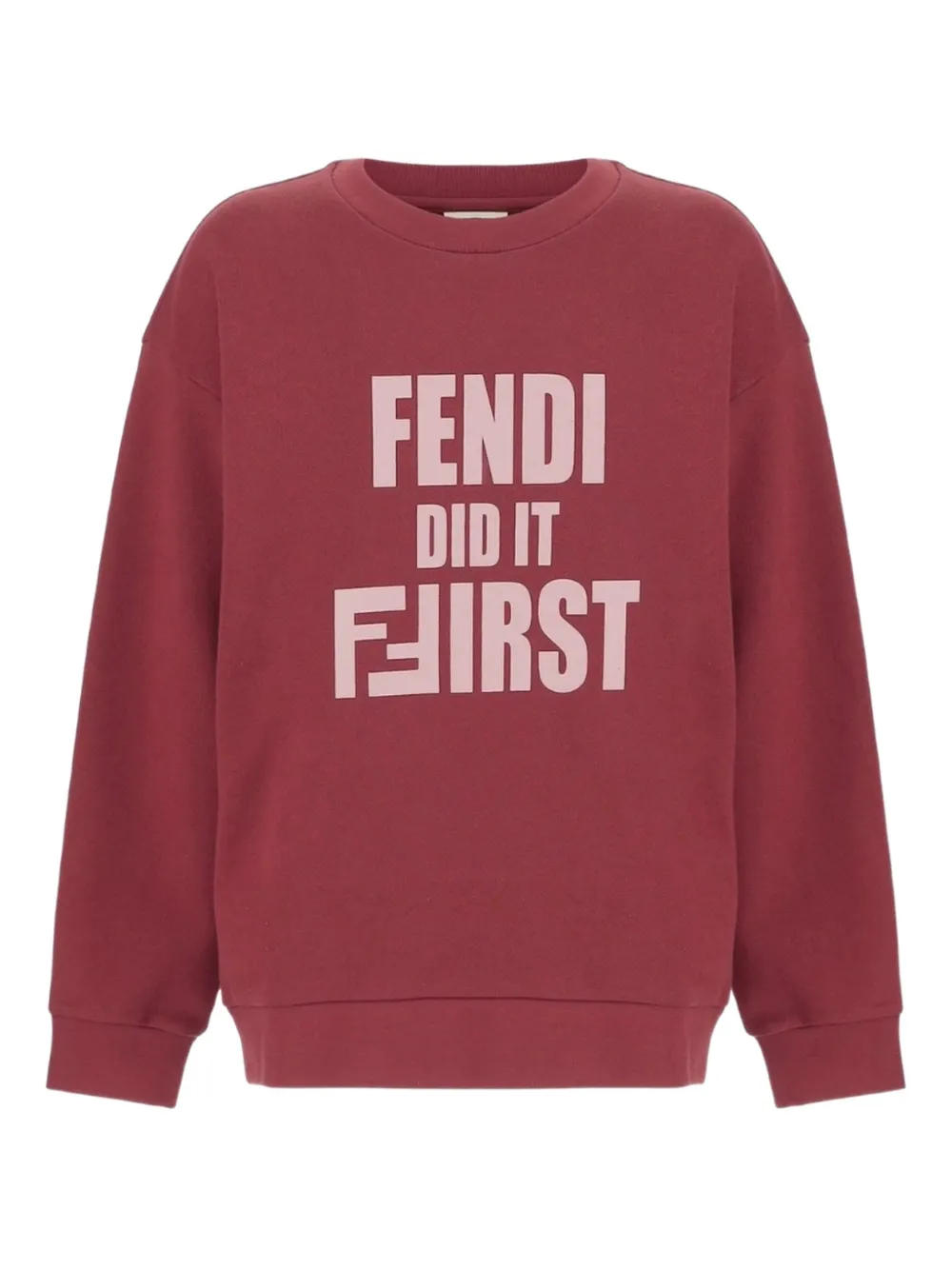 Fendi Kids slogan-print sweatshirt - Rosso
