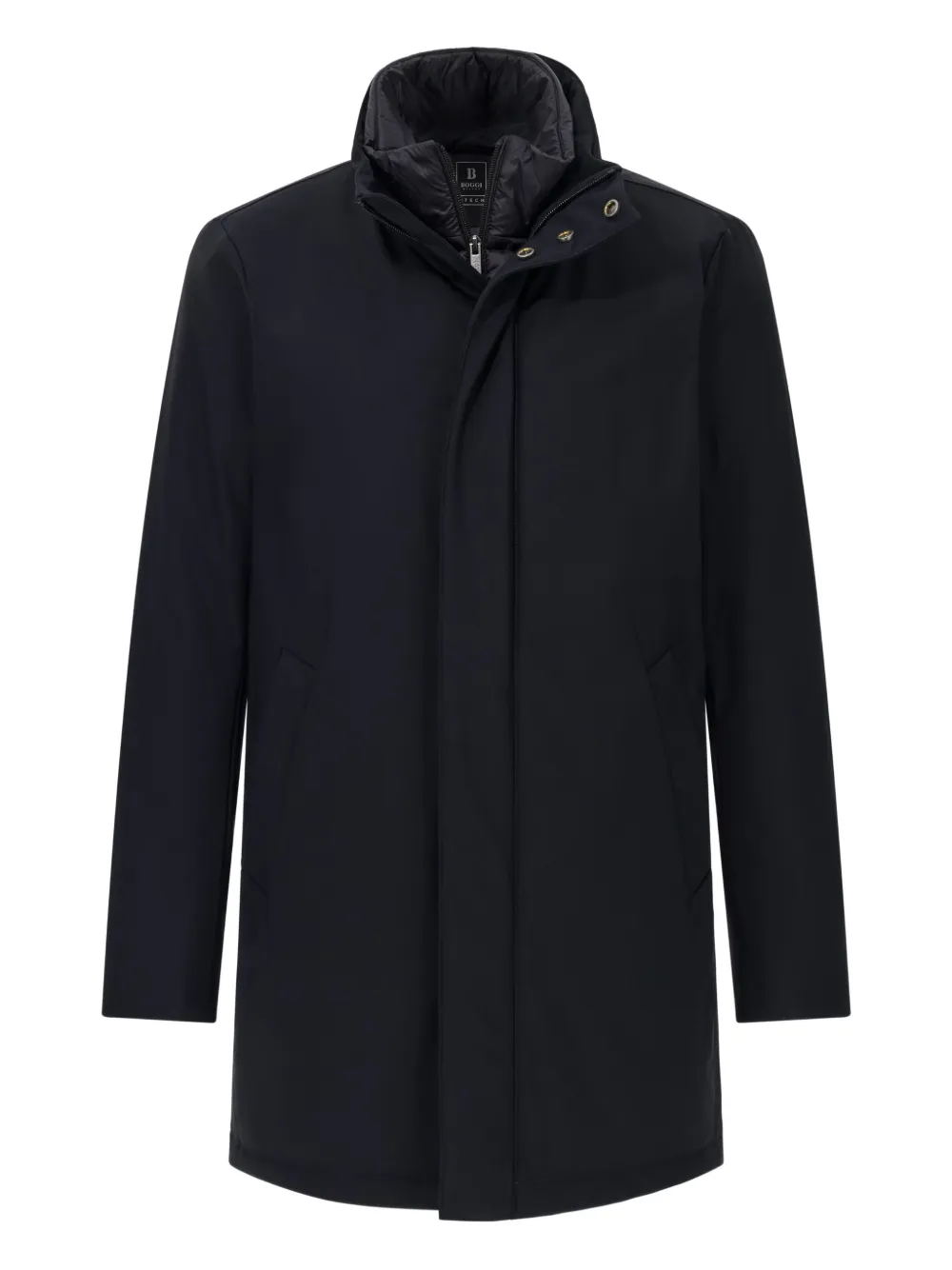 Boggi Milano Car Coat In Padded Technical Fabric | Blue | Image 1