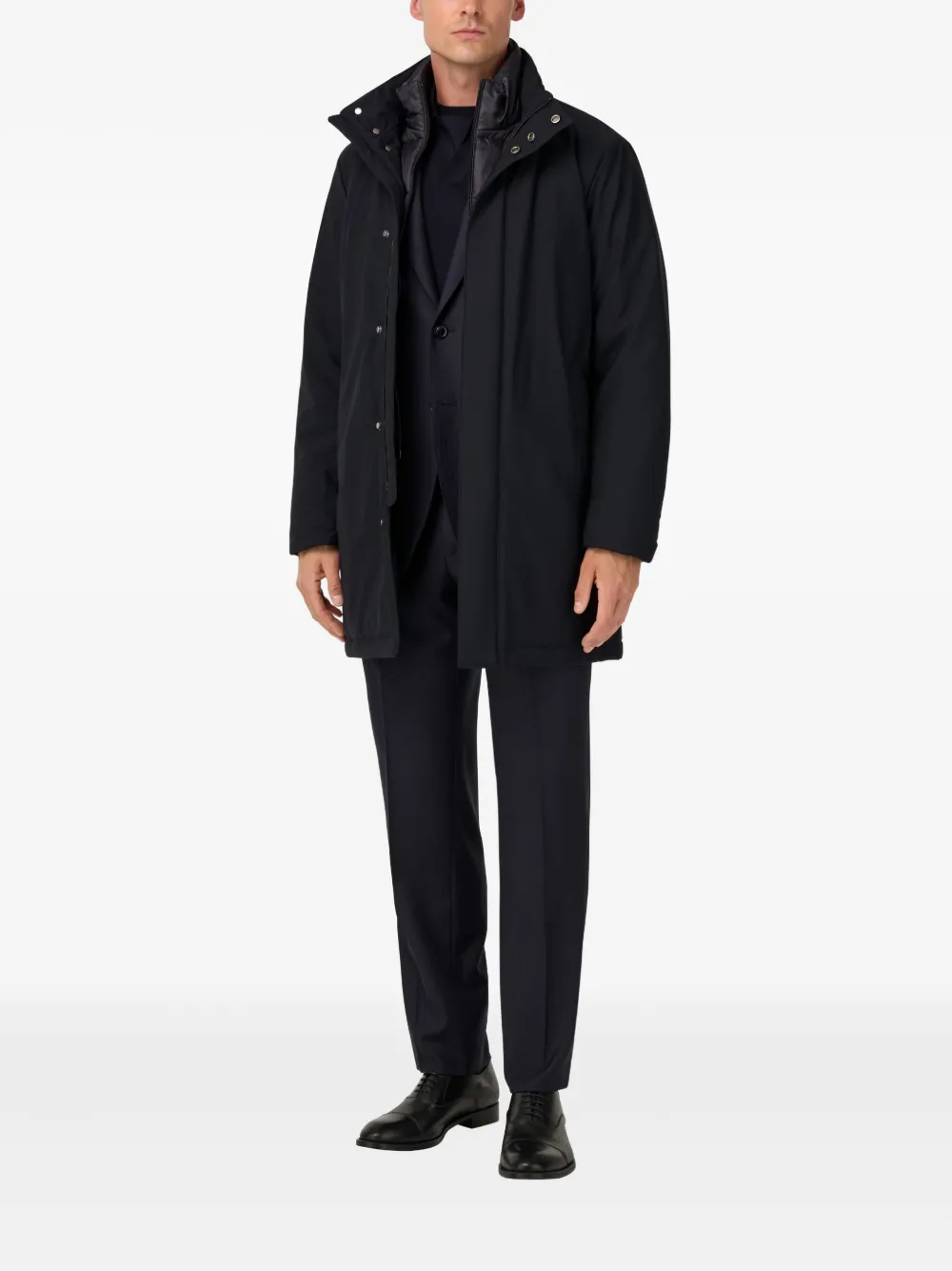 Boggi Milano Car Coat In Padded Technical Fabric | Down Jackets | Image 2