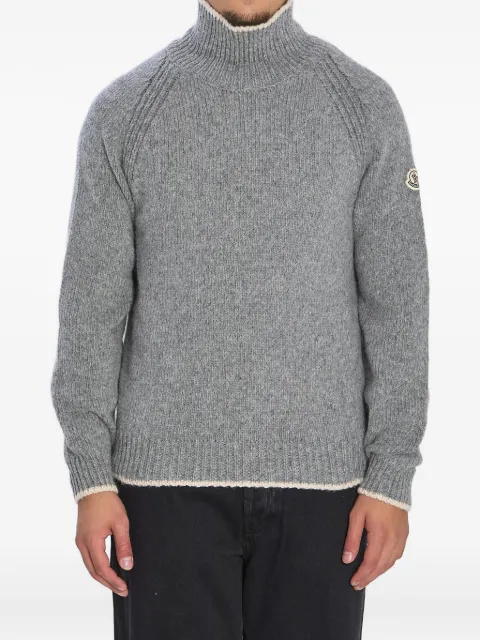 Moncler high-neck logo-patch sweater