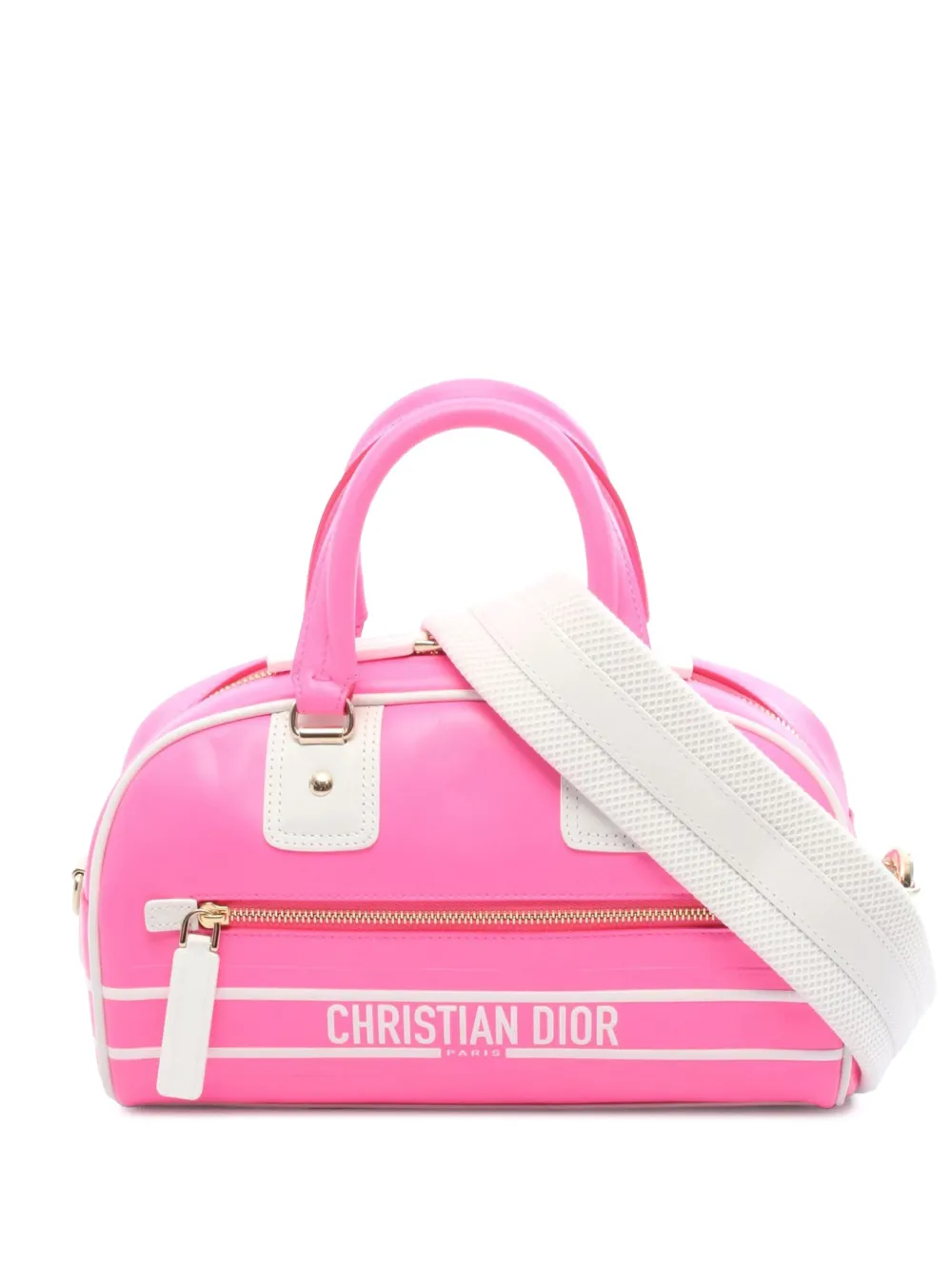 Christian Dior Pre-Owned 2000-2025 ミディアム レザー ディオール ヴァイブ ボウリングバッグ サッチェル Christian Dior Pre-Owned 2000-2025 ミディアム レザー ディオール ヴァイブ ボウリングバッグ サッチェル