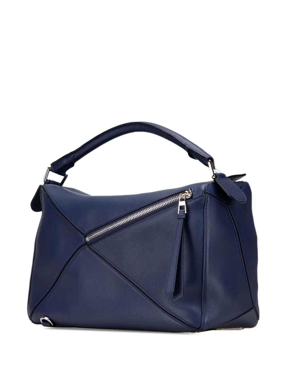Pre-owned Loewe 2018 Large Calfskin Puzzle Satchel In Blue