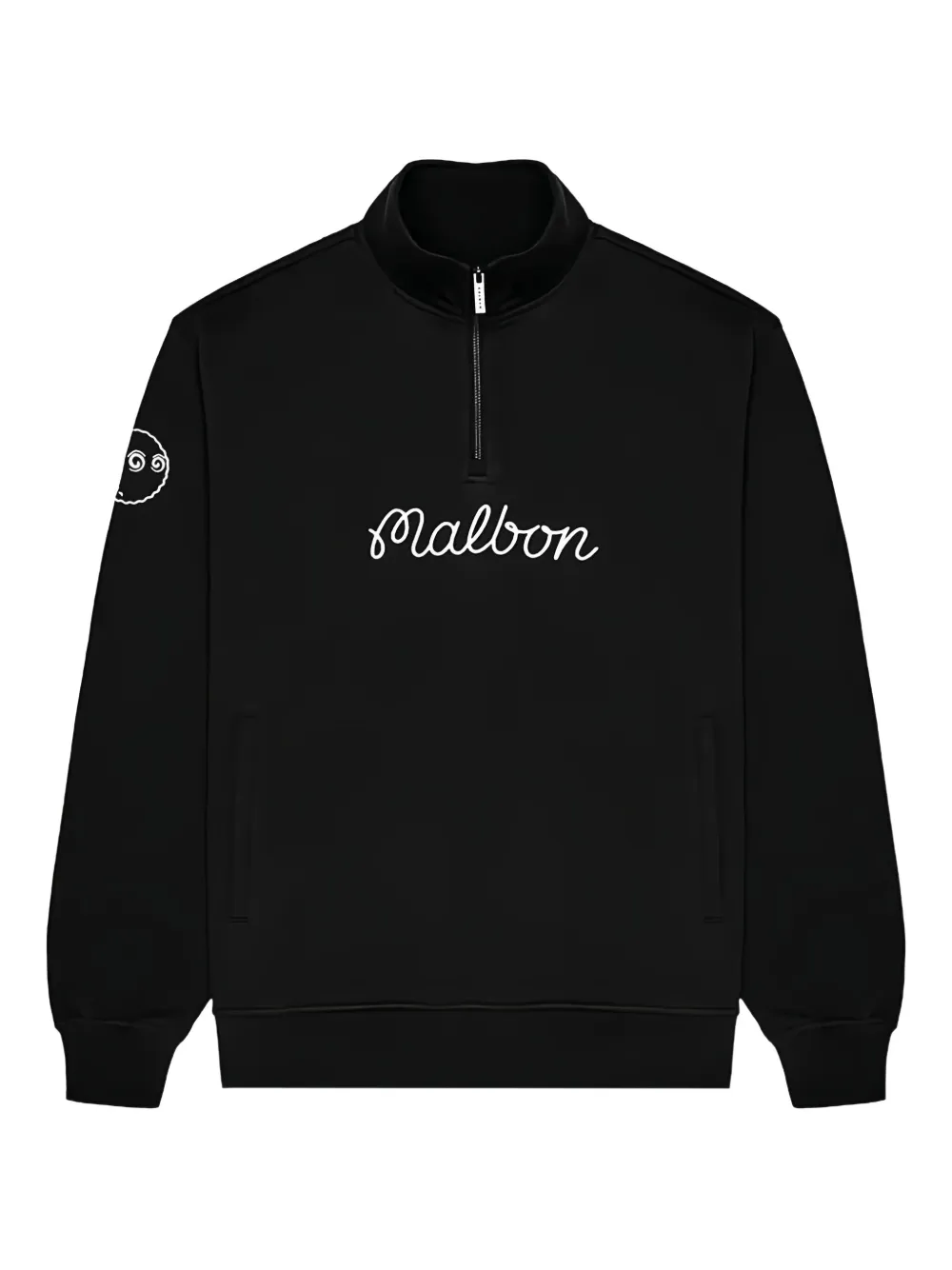 Malbon Golf Collegiate Sweatshirt In Black