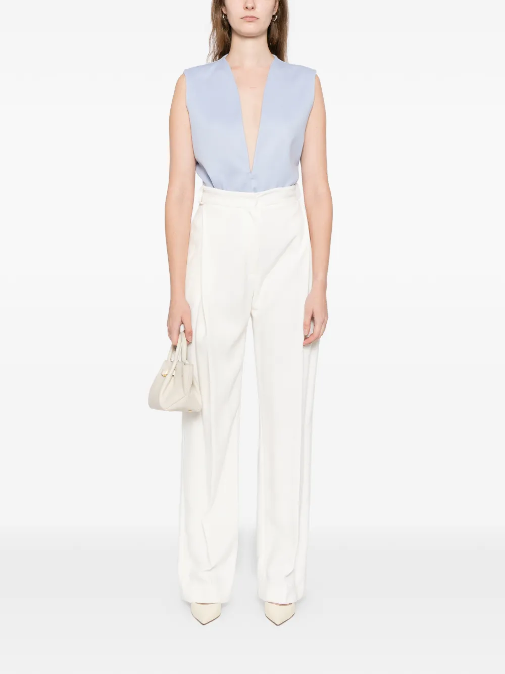  Tom Ford Double Face V-neck Bodysuit - Blue 