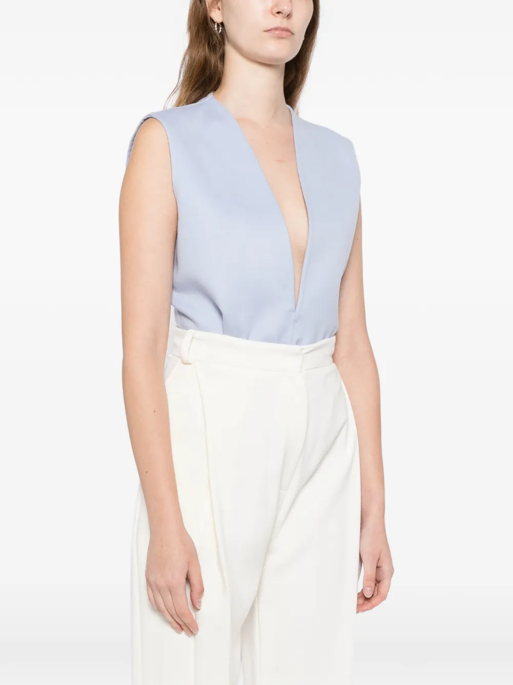  Tom Ford Double Face V-neck Bodysuit - Blue 