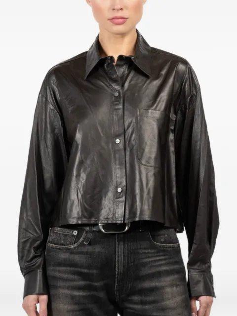 TWP leather cropped shirt