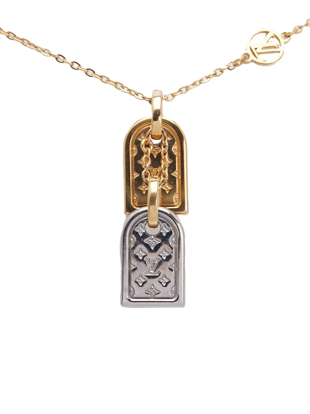 Louis Vuitton Pre-Owned 2022 Gold Plated Nanogram Pendant Necklace costume necklace | Gold | Image 1