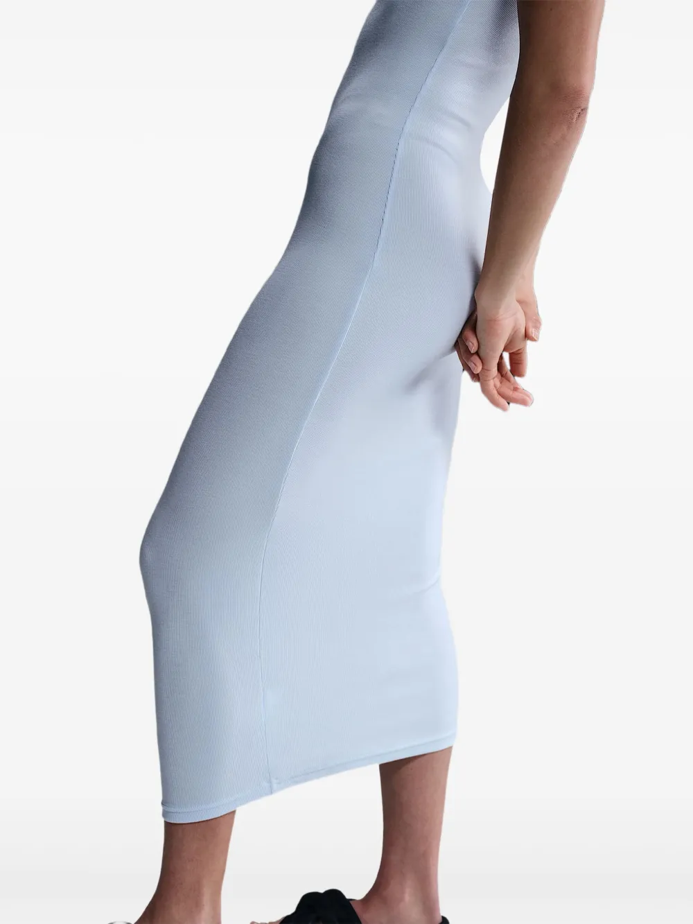 Nike Geribbelde midi-jurk Blauw