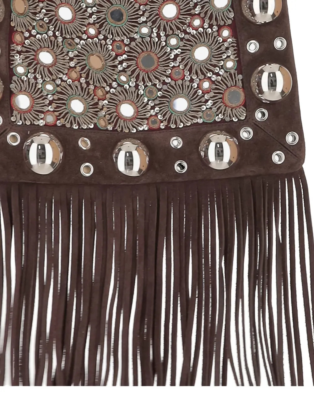 Valentino Eyelet-detailing Shoulder Bag In Brown