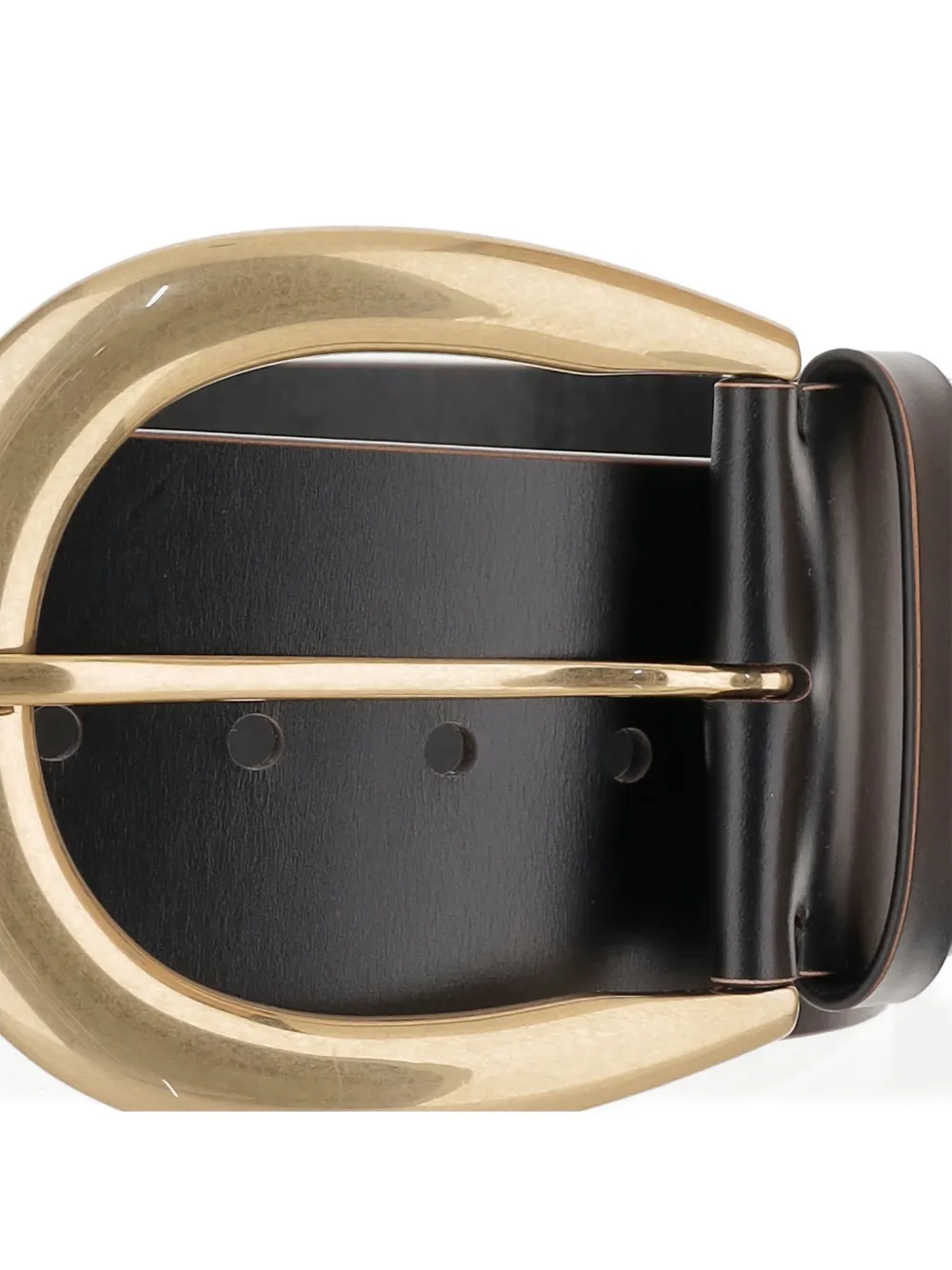 Chloé Anita Belt In Leather And Brass In Black