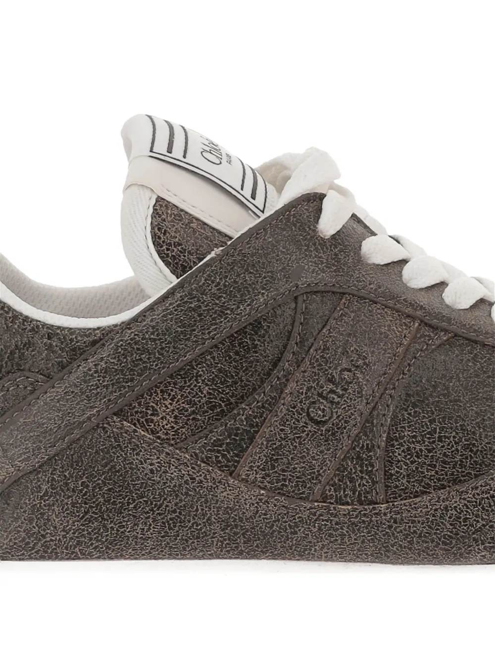 Chloé Chloe Kick Panelled Leather Sneakers In Gray
