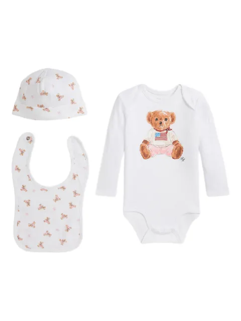 POLO RALPH LAUREN KIDS cotton babygrow set (three pieces)