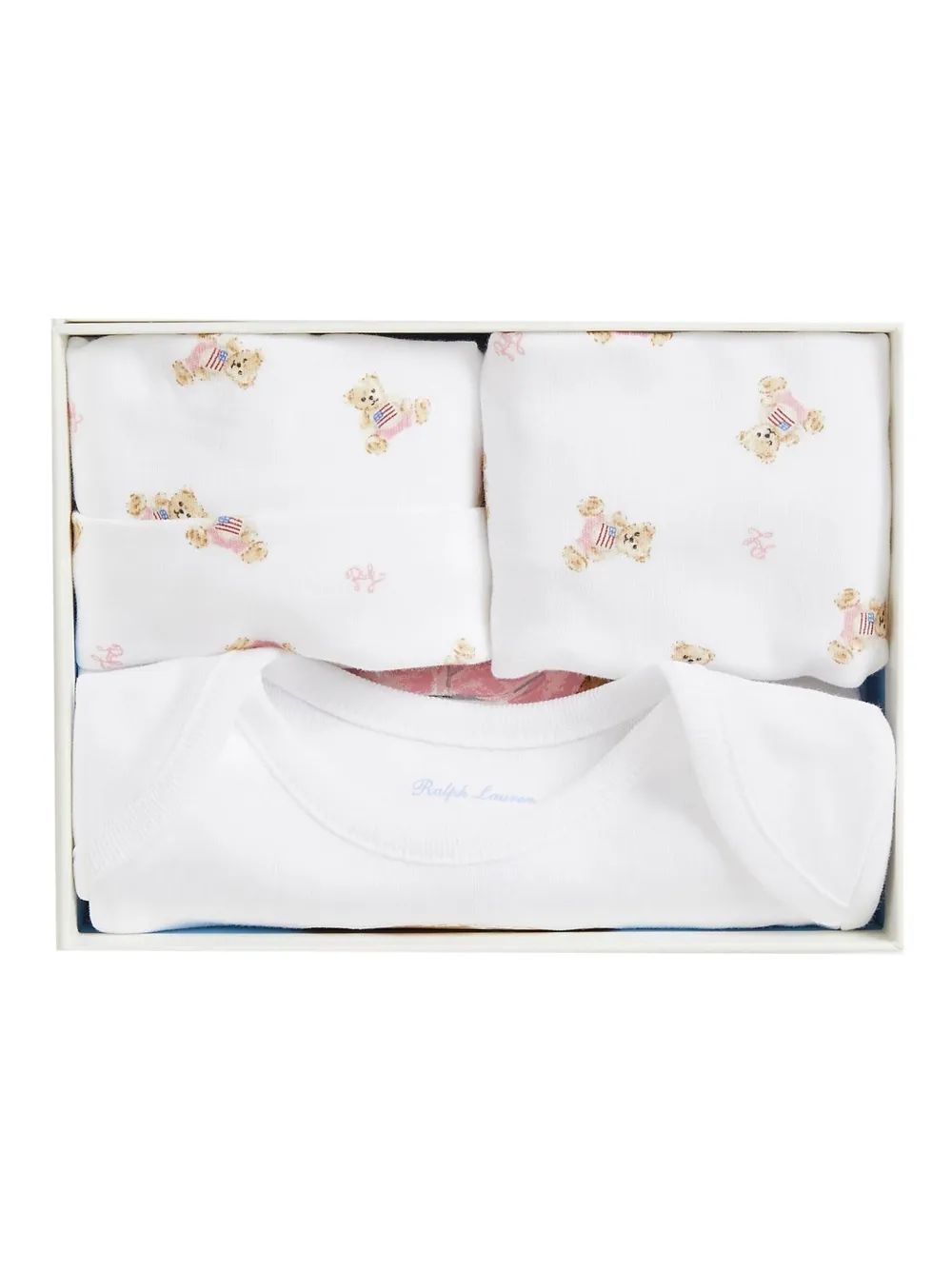POLO RALPH LAUREN KIDS Drie katoenen rompers - Wit