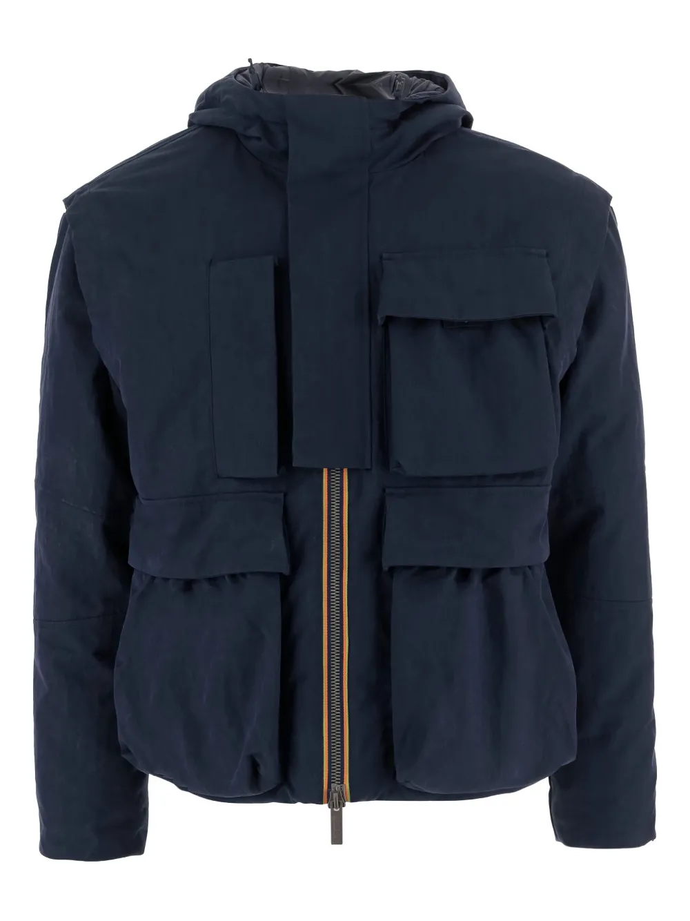 K-way Cotton Blend Jacket With Multiple Pockets In Blue