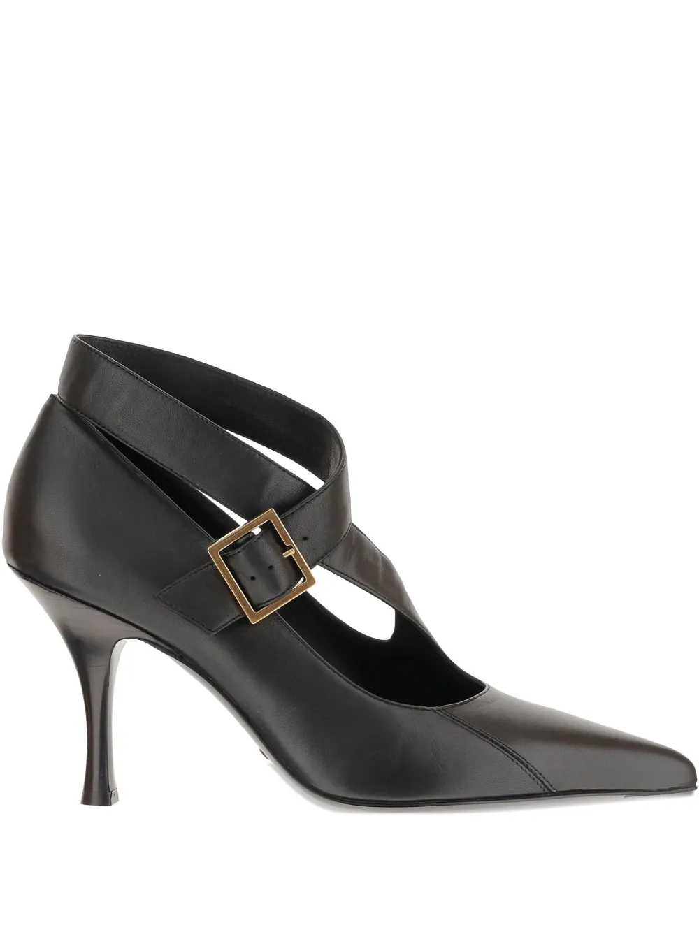 KHAITE 85mm leather heeled pumps Black