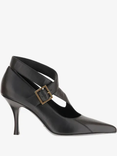KHAITE 85mm leather heeled pumps 