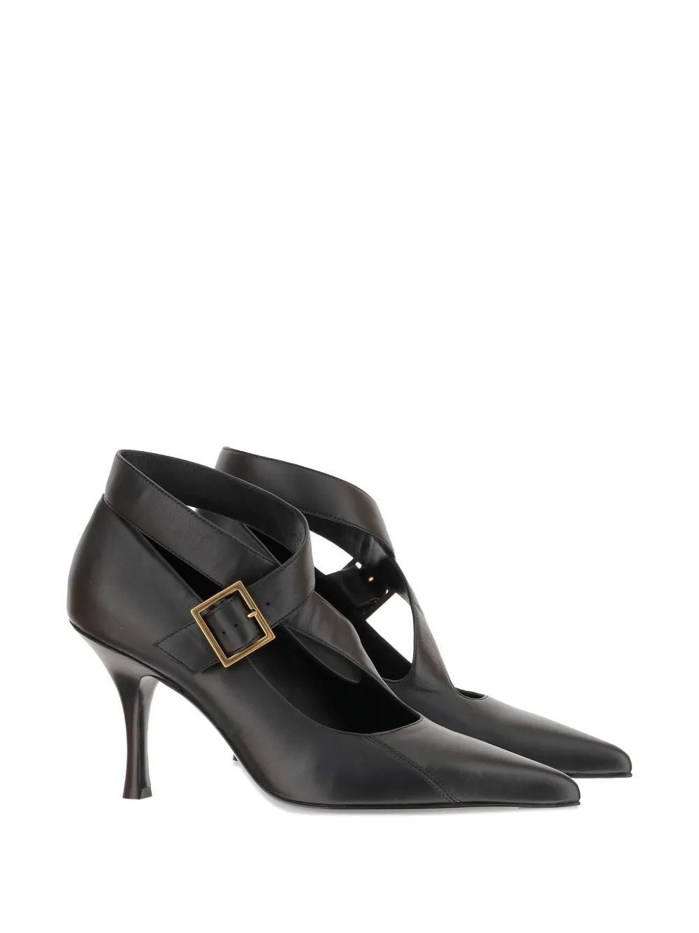 KHAITE 85mm leather heeled pumps Black