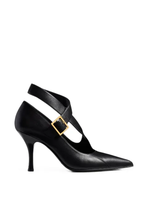 KHAITE 85mm leather heeled pumps 