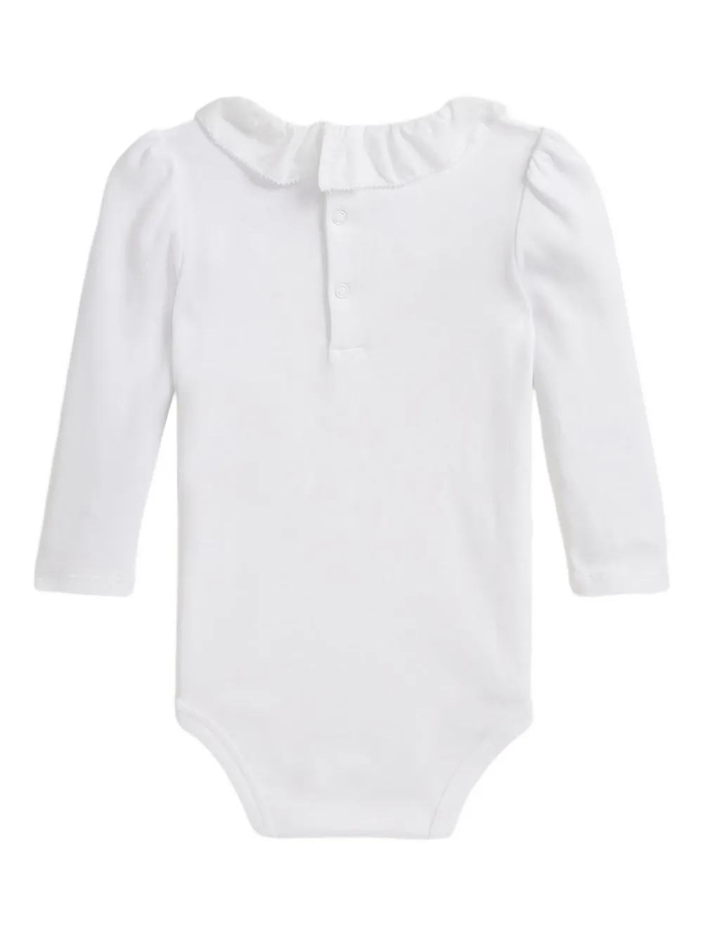 POLO RALPH LAUREN KIDS Romper met ruches en ronde hals - Wit