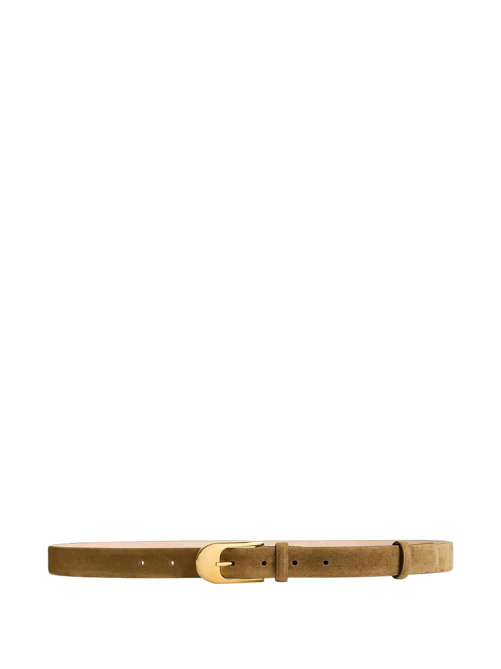 Khaite Beige Textured Buckle Belt In Brown