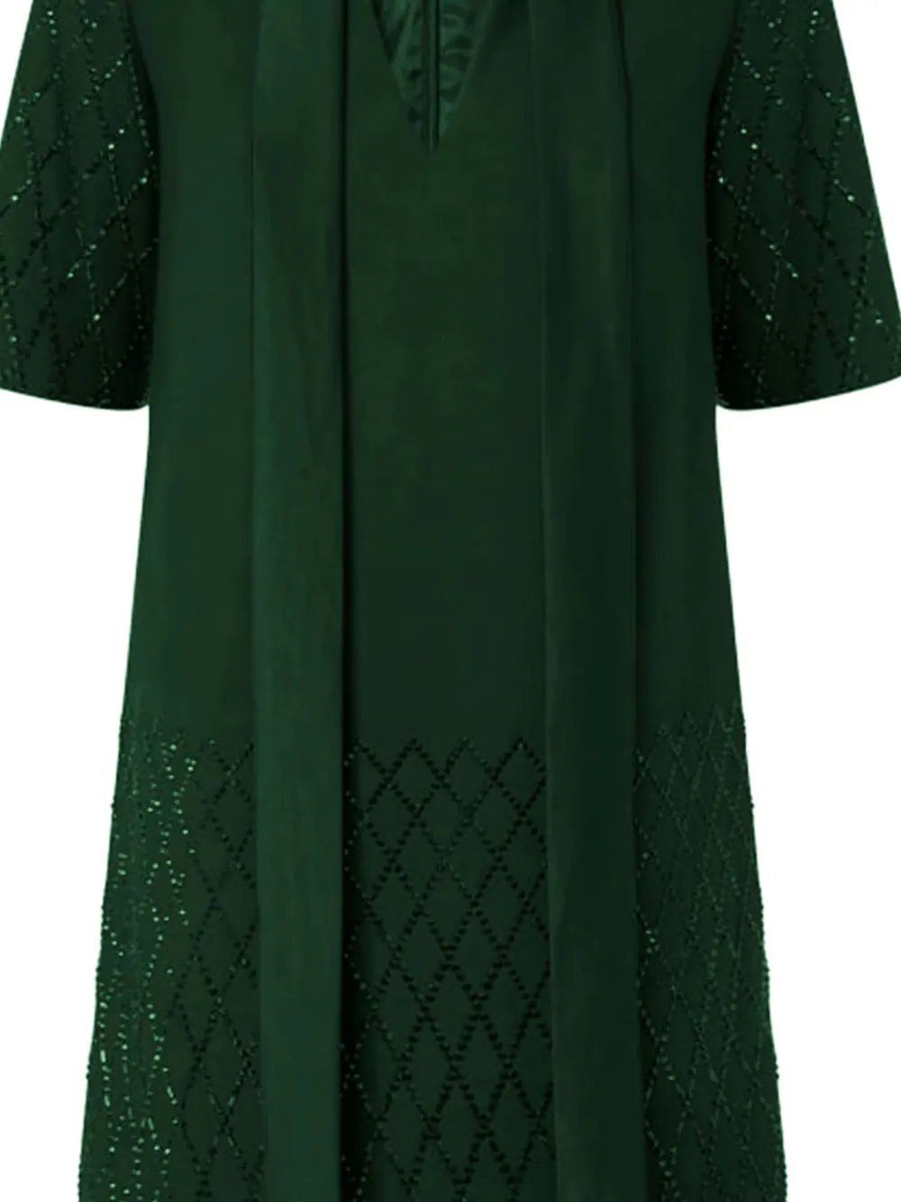 Pinko T-shirt Style Dress With Rhinestones In Green