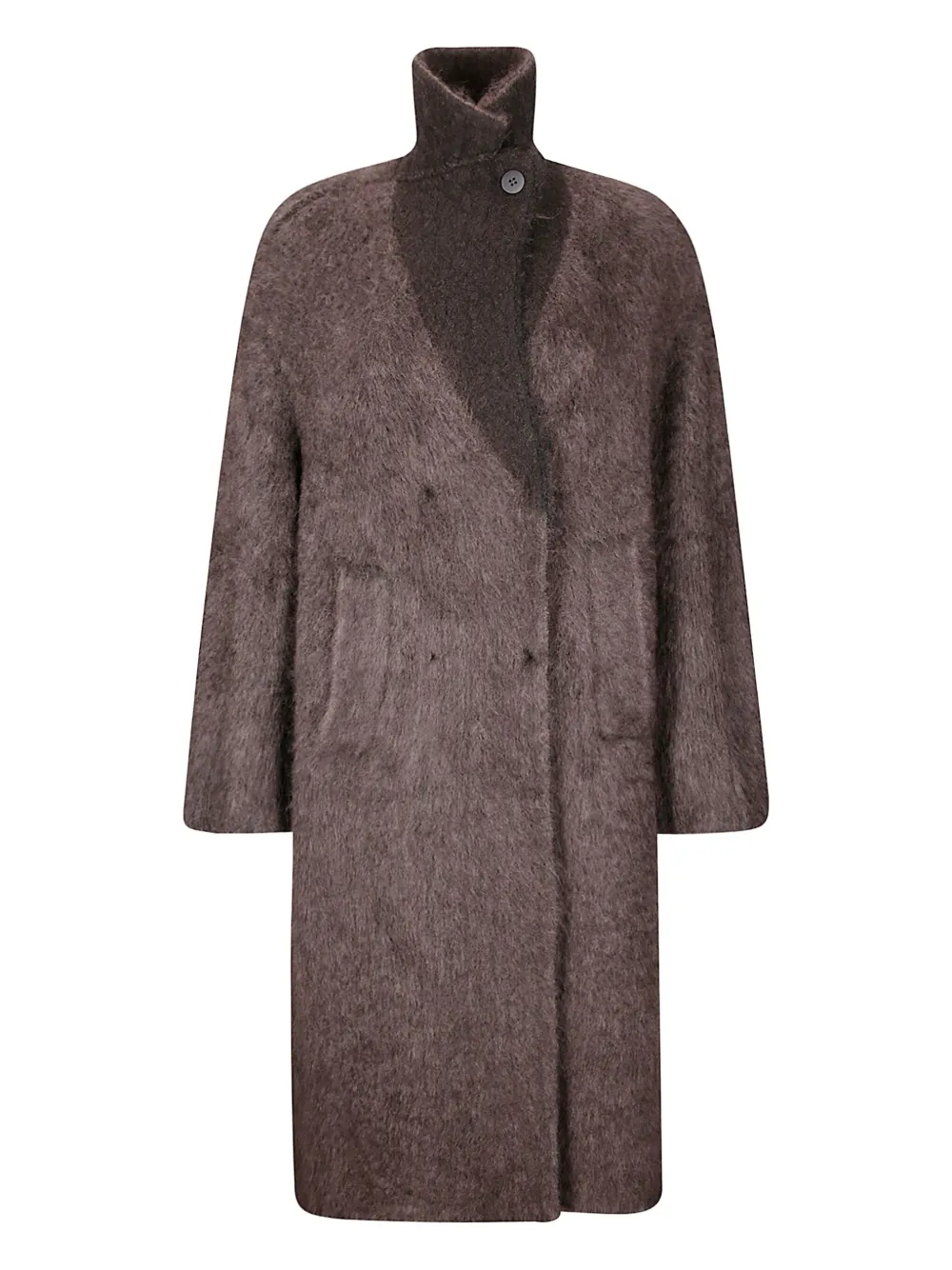 Boboutic double-breasted high-neck coat | Brown | Image 1