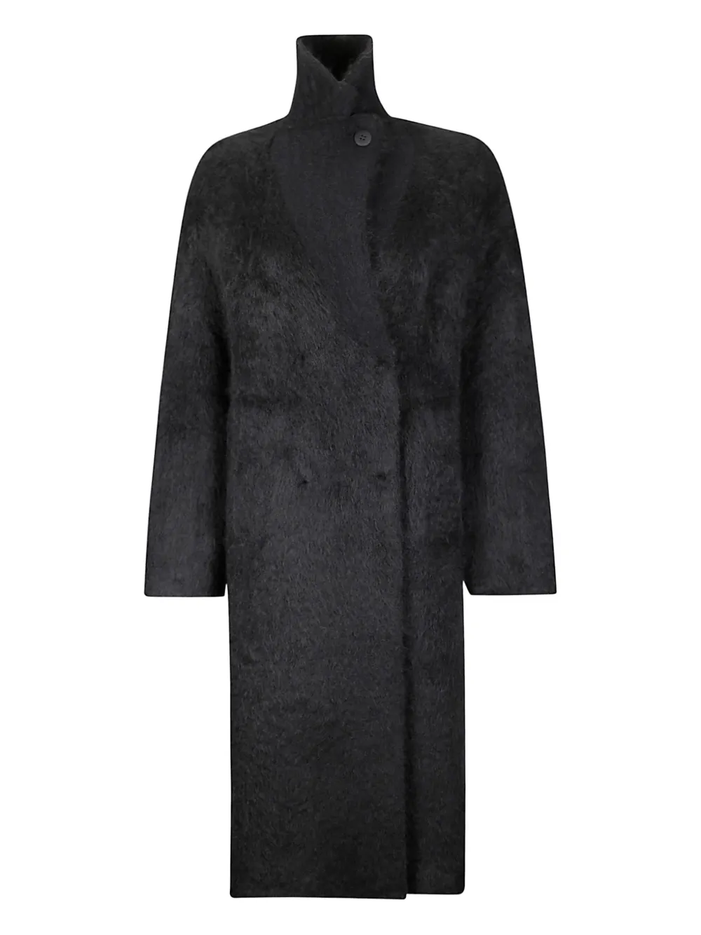 Boboutic Double-breasted High-neck Coat In Black