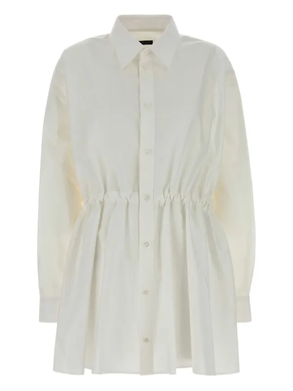 Balenciaga Cotton Shirt Dress in White