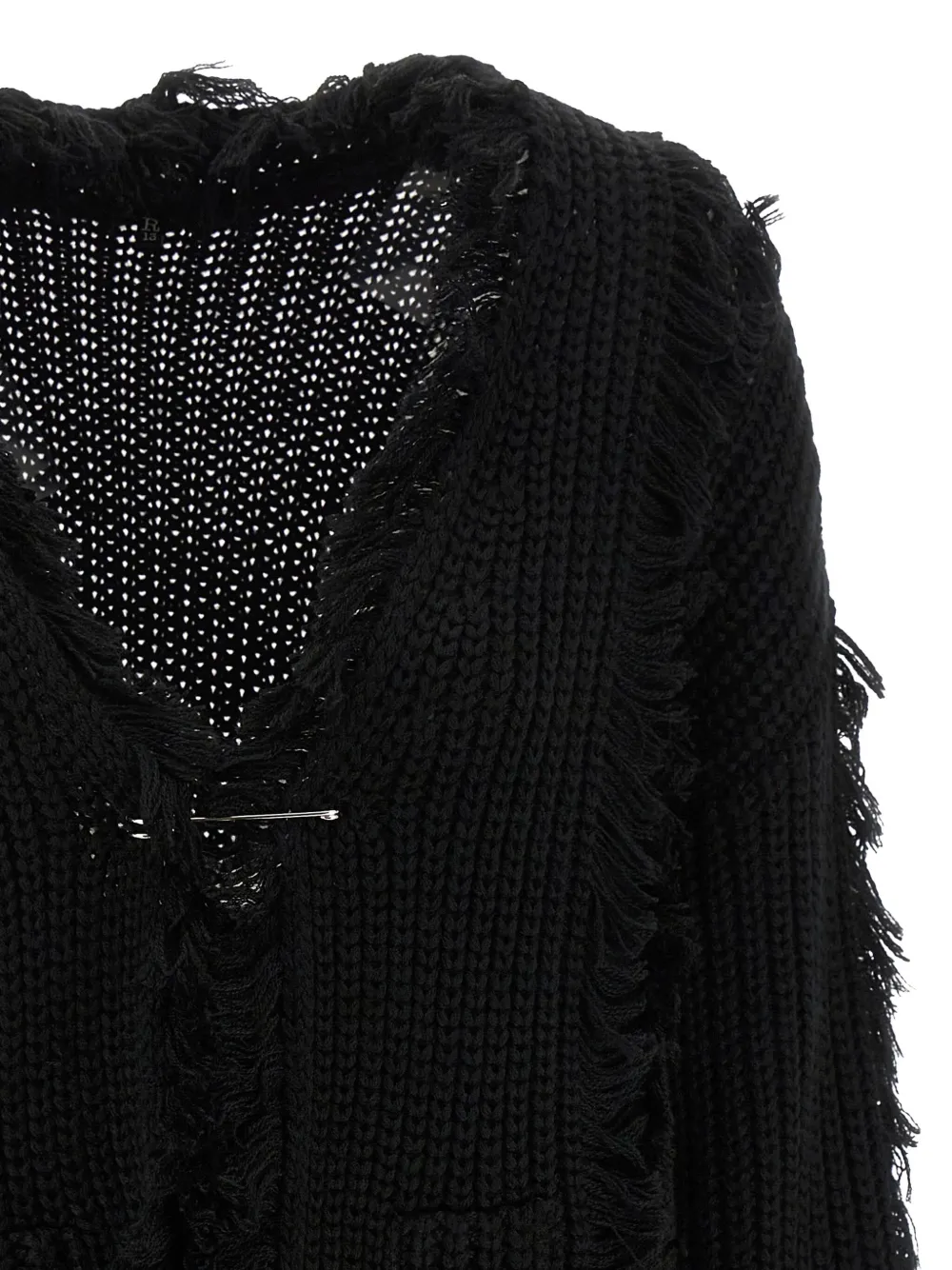R13 Brooch-detail Cardigan In Black