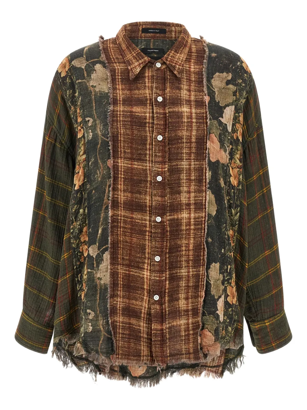 R13 checked frayed shirt | Brown | Image 1