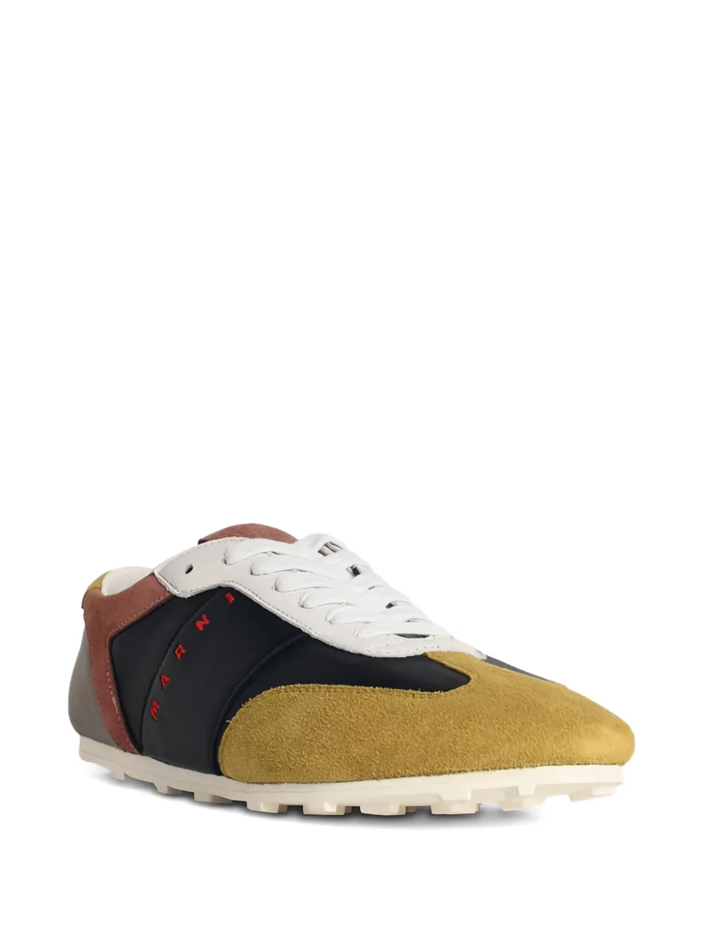 Marni Black Leather And Suede Sneakers In Black