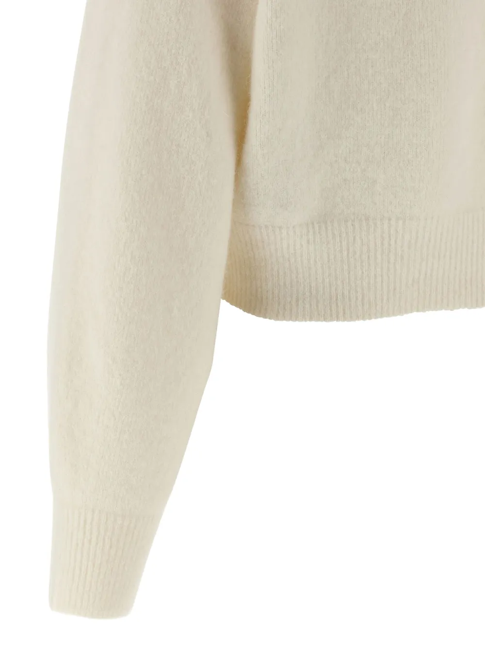 Rotate Birger Christensen High Neck Long Sleeve Knit Cardigan In White