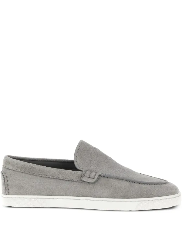 Christian Louboutin Men\'s Light Grey Suede Slip-On Loafers Gray Christian Louboutin Slip-on shoes for Men | Lyst main image 4