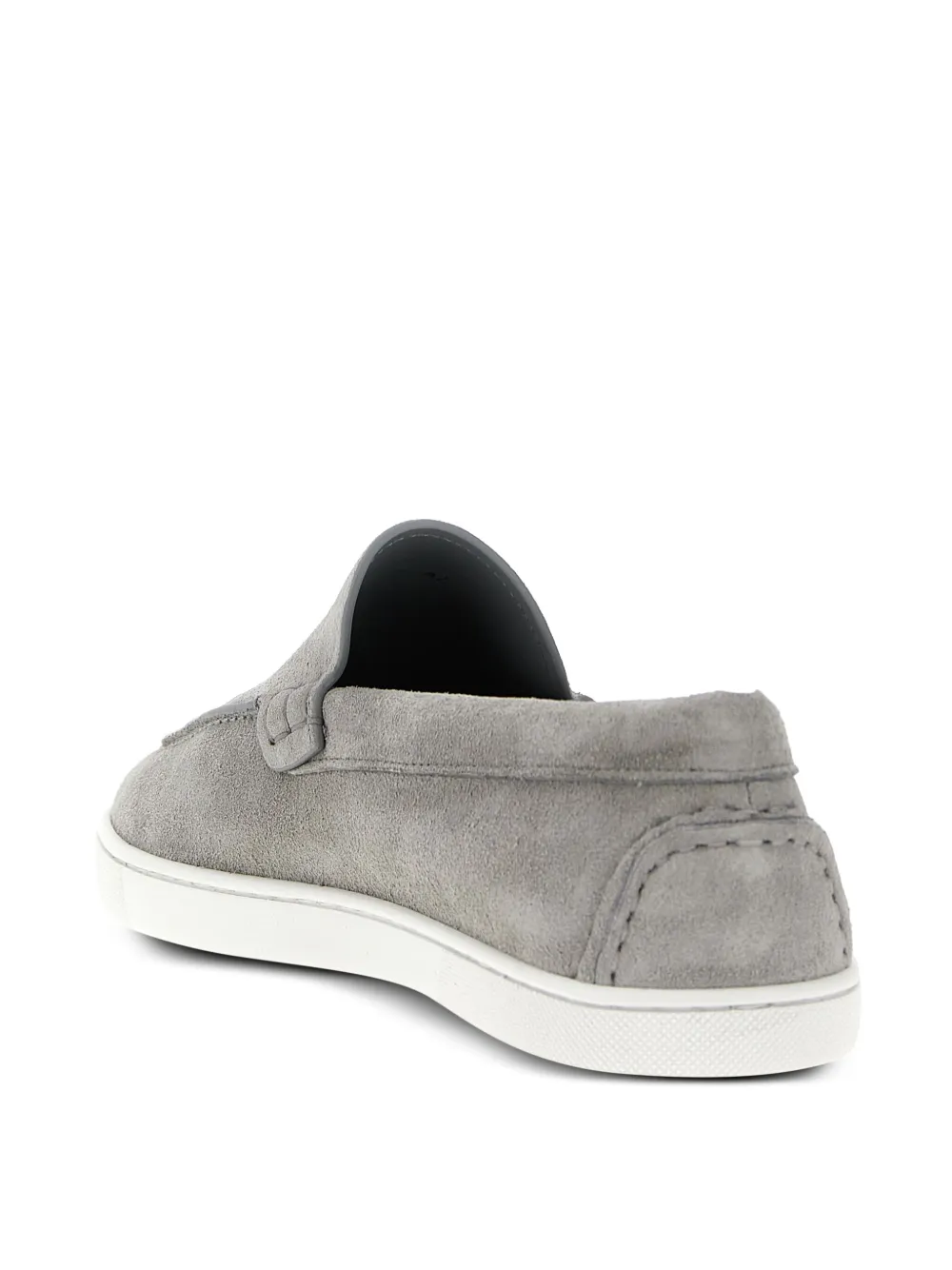 Christian Louboutin Men\'s Light Grey Suede Slip-On Loafers Christian Louboutin - Dandelion Plume Studded Suede Loafers  main image 4