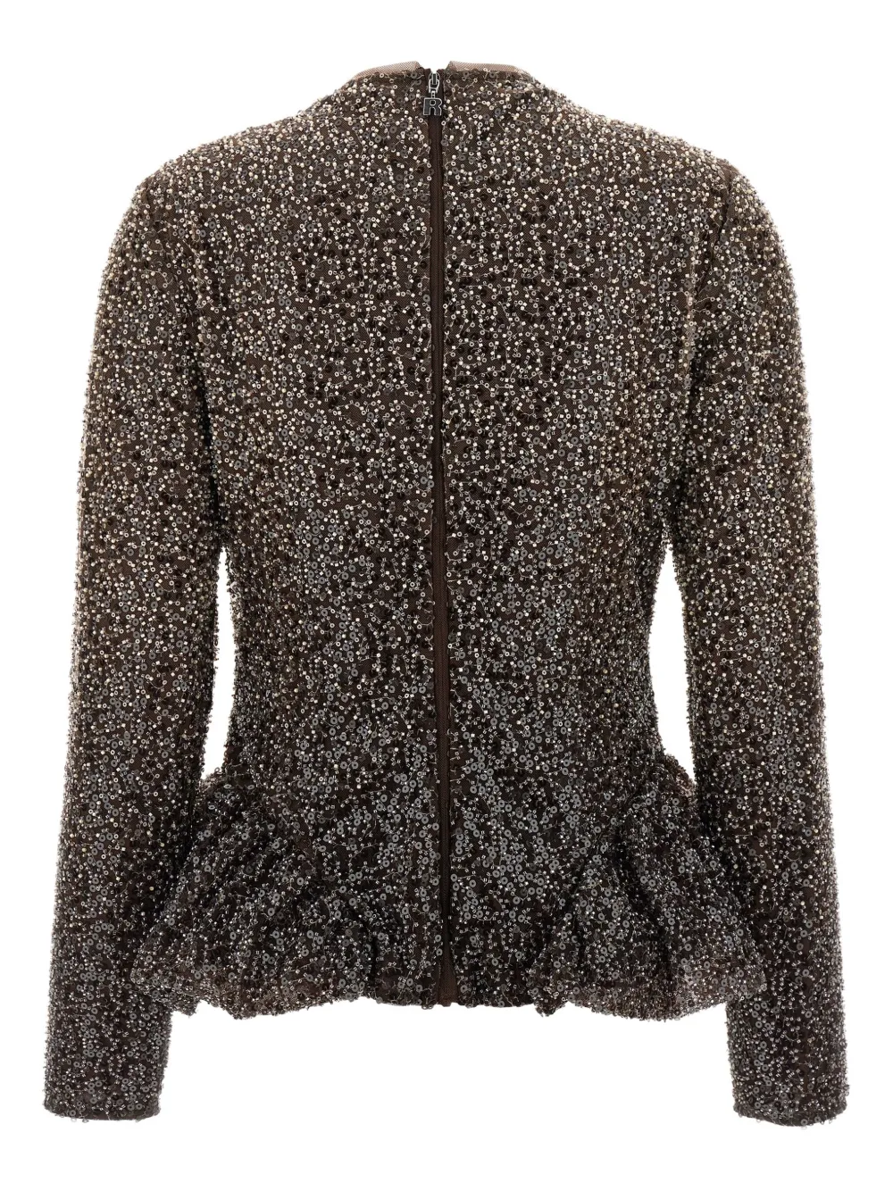 ROTATE BIRGER CHRISTENSEN peplum-detail top - Bruin