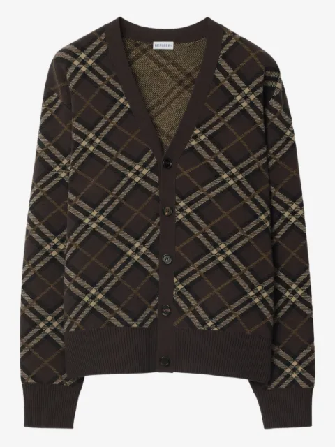 Burberry Check wool cashmere cardigan