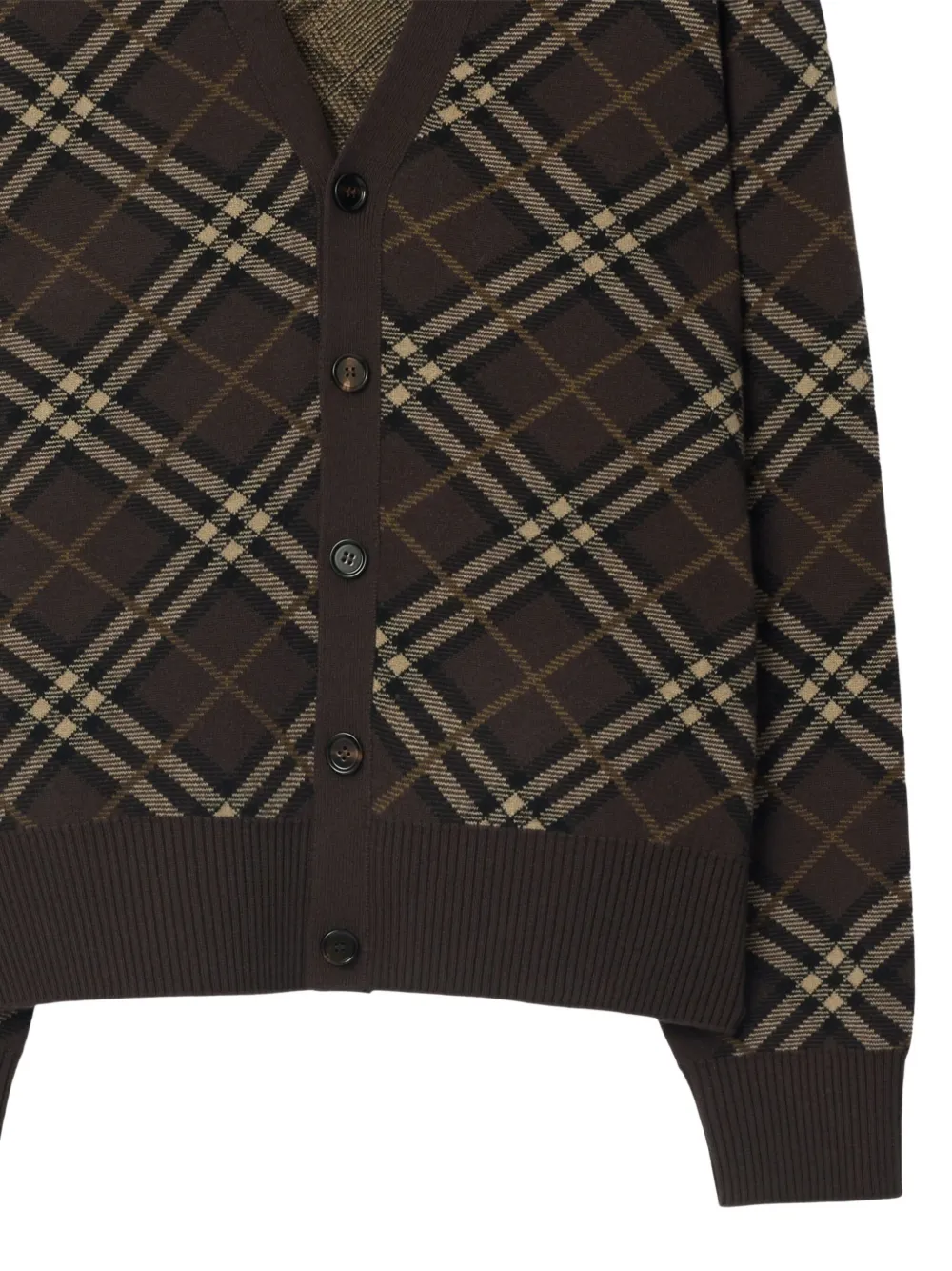 Burberry checked wool-cashmere blend cardigan | Cardigans | Image 2