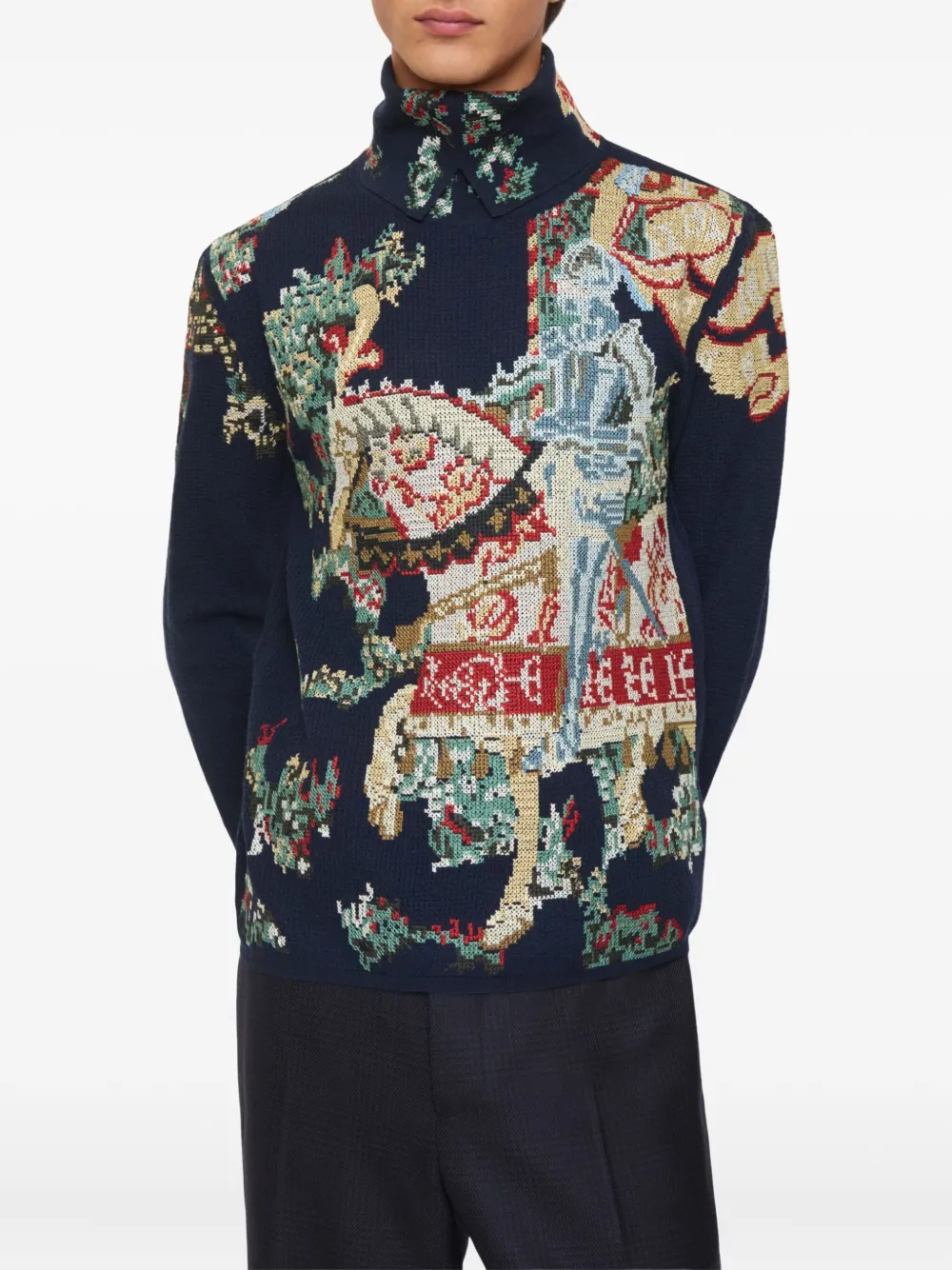 Burberry tapestry knight collared sweater | Knitted Sweaters | Image 2